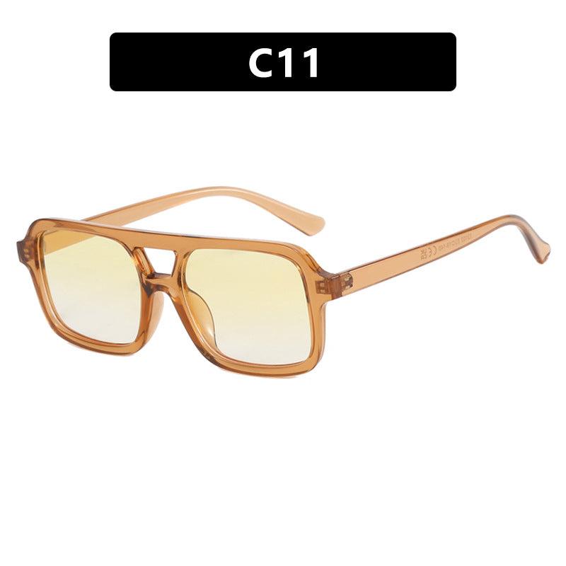 Damen moderne quadratische Sonnenbrille mit schützendem UV-Filter und transparentem Rahmen Brehn