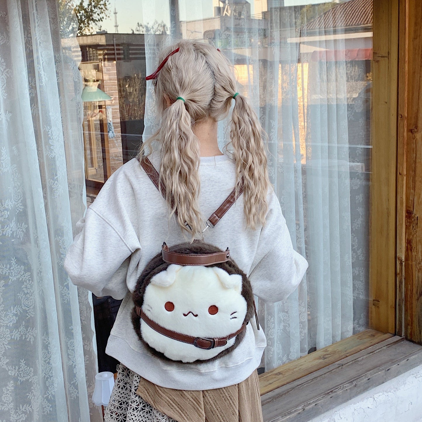 Plüsch-Kinderrucksack mit Niedlichem Katzenmotiv Brehn