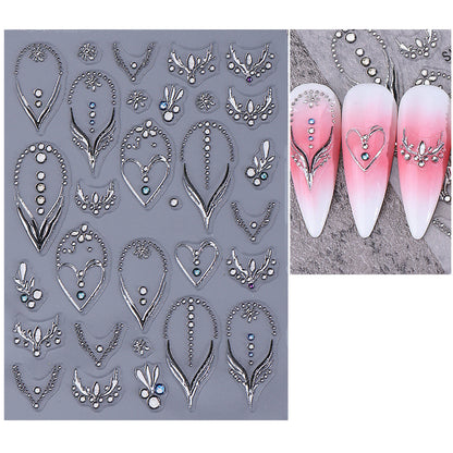 Elegante Strass-Nagelkunst-Verzierung