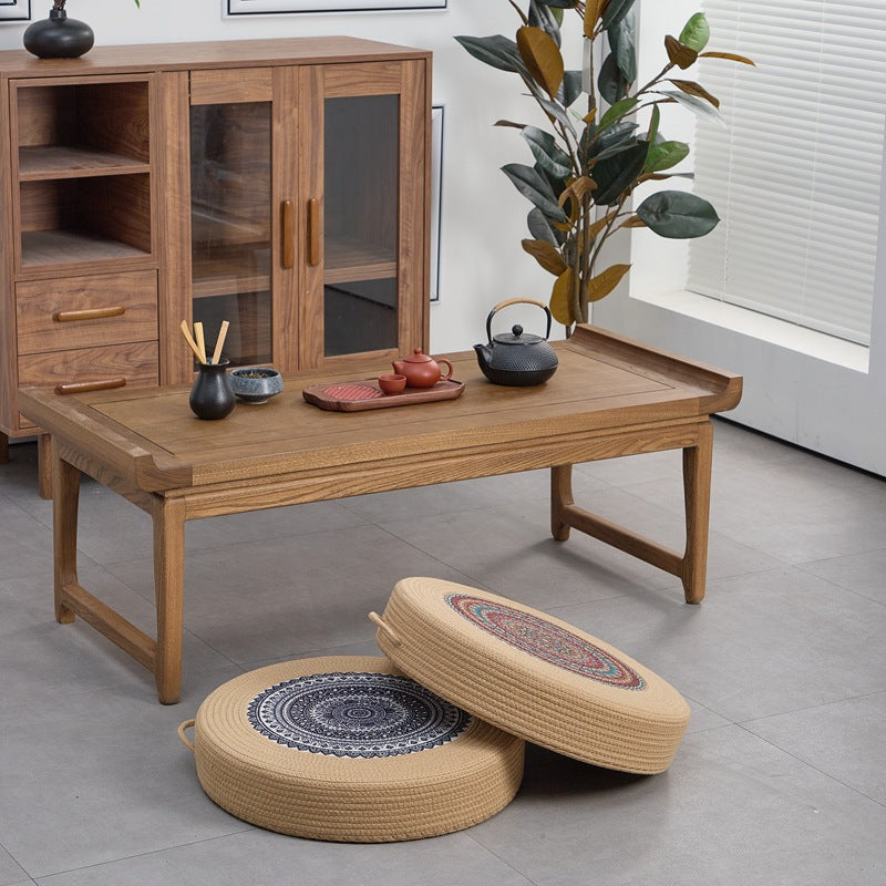 Runder Kunstleder Pouf Brehn