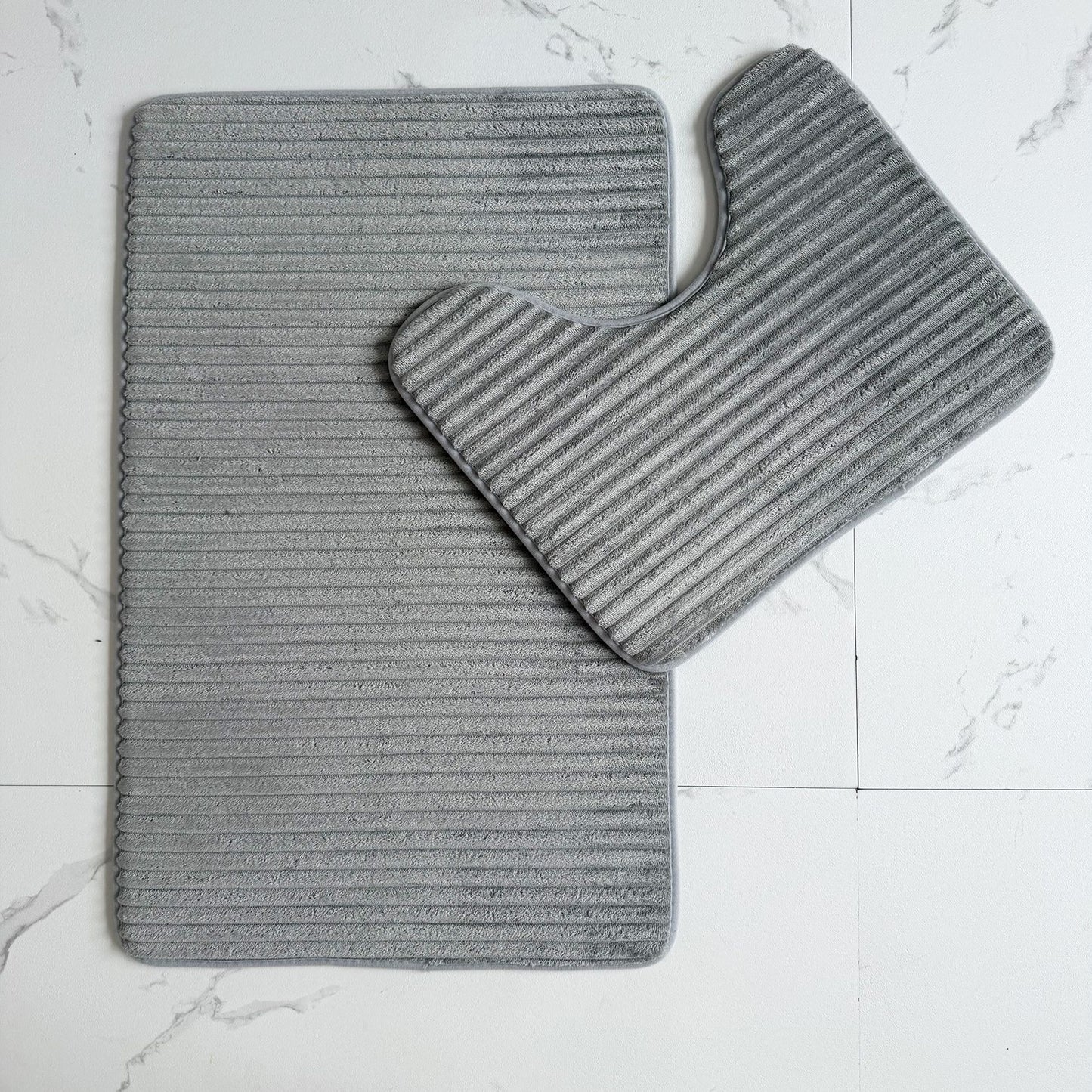 Plüsch-Badezimmermatte-Set Brehn