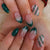 Premium Stiletto Press-On Nagelkunst Set mit Schneeflocken- und Streifendesign Brehn