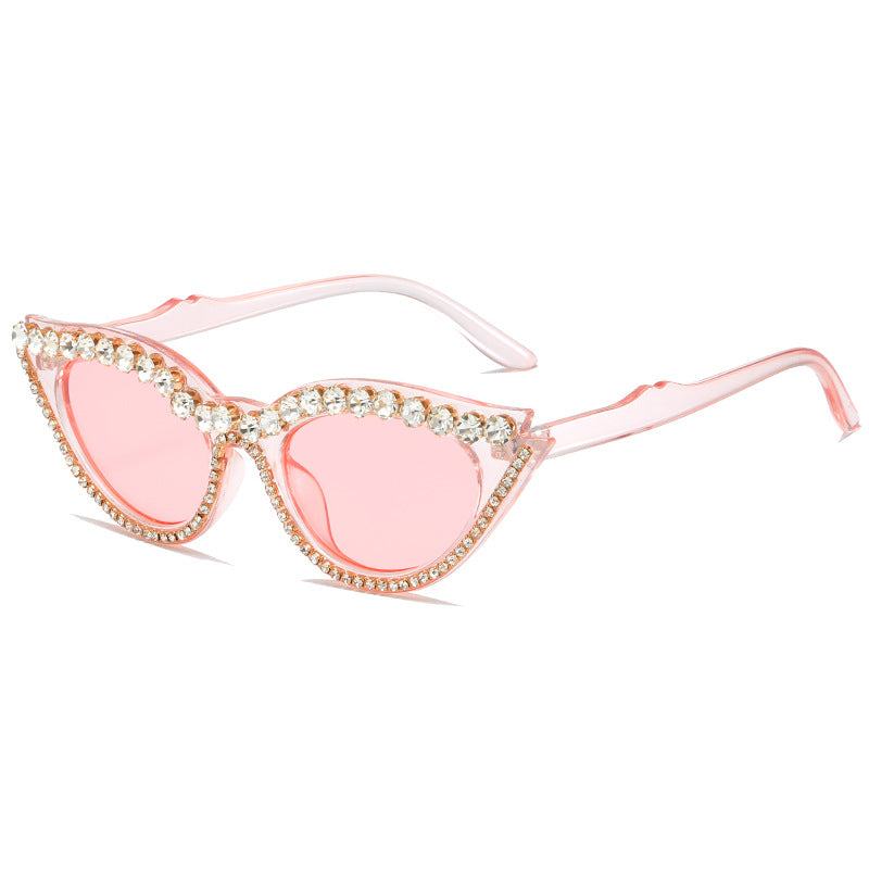 Damen extravagante Cat-Eye Sonnenbrille mit glamourösen Kristallverzierungen Brehn