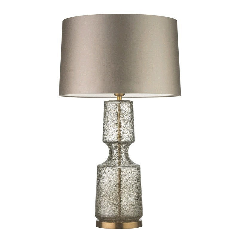 Stilvolle Glastischlampe mit elegantem schwarz Schirm