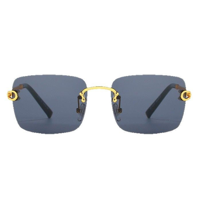 Damen quadratische Sonnenbrille mit luxuriösem, goldverziertem Rahmen und schützenden Gläsern Brehn