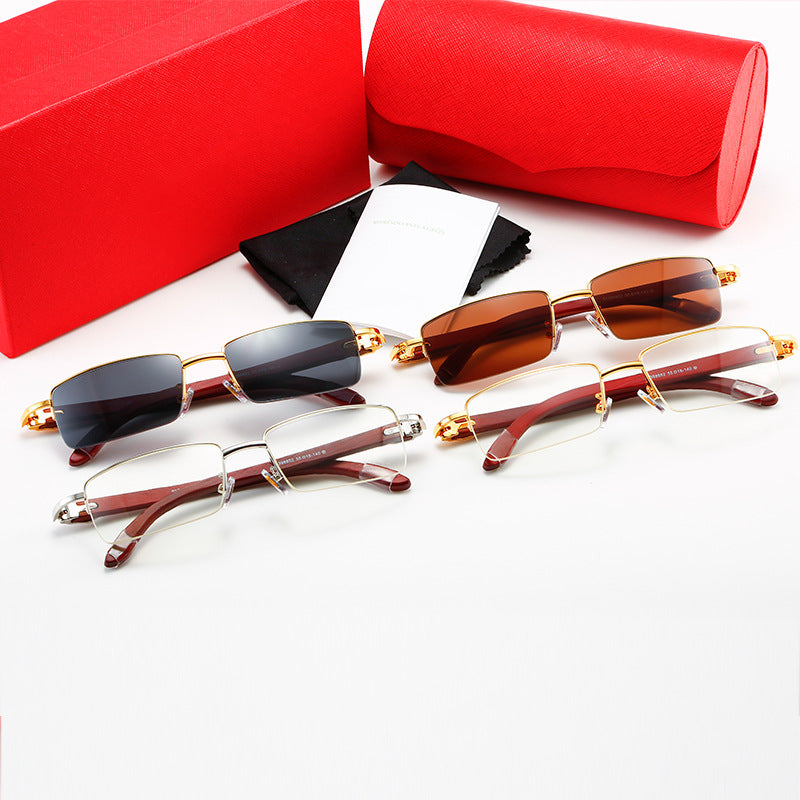 Damen moderne quadratische Sonnenbrille mit luxuriösem Metallrahmen Brehn