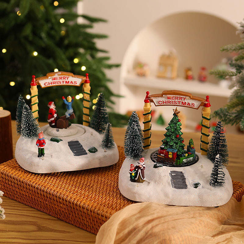 Festliche Weihnachtsdekoration mit Lichtern Brehn