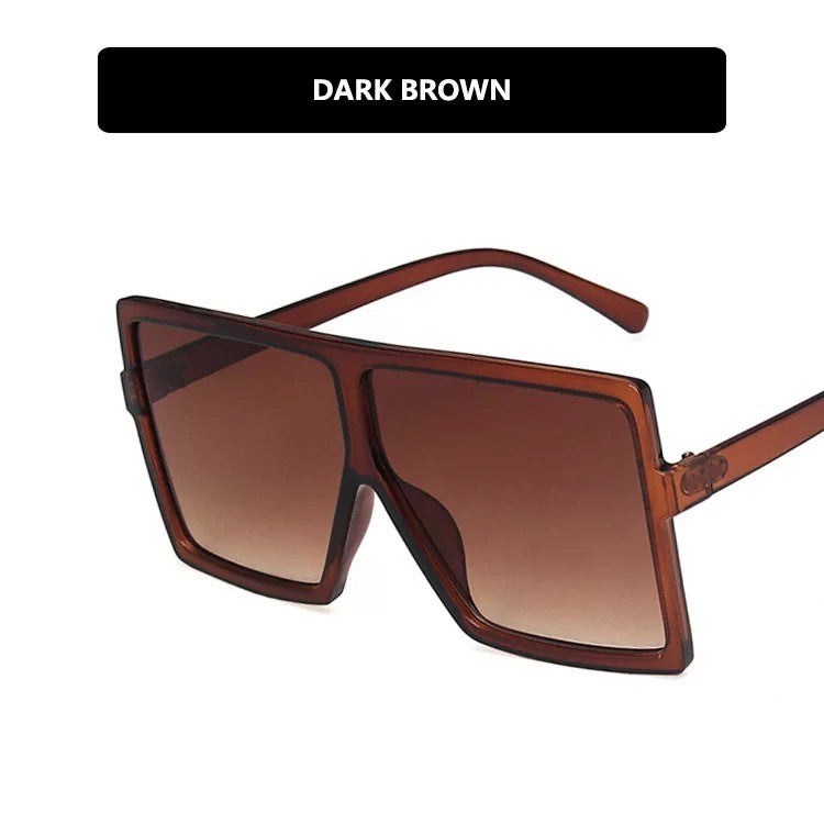 Damen moderne oversized Sonnenbrille mit transparentem Rahmen und stilvollen Gläsern Brehn