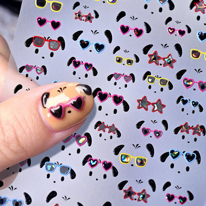 Kreative hundethemen Nagelkunst Aufkleber