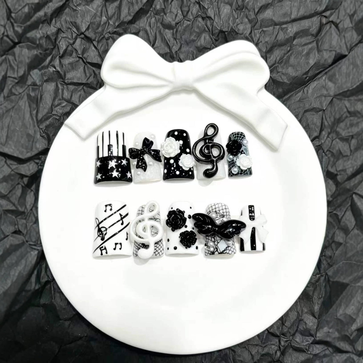 Künstlerisches Musikalisches Press-On Nail Art Set