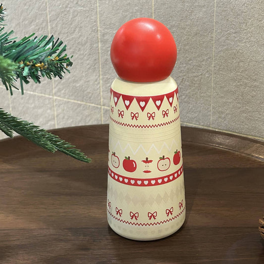 Damen Isolierflasche mit verspieltem Apfelmotiv Brehn