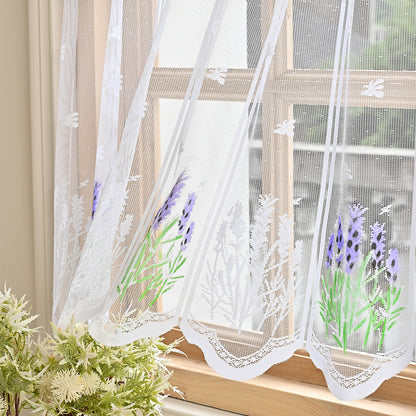 Florale gestickte Spitze Fensterdekoration