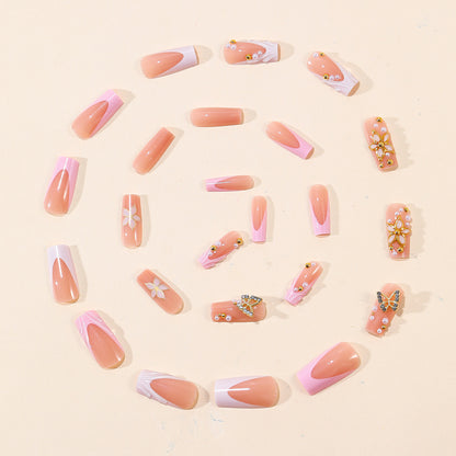 Florale verzierte Acryl-Nagelkunstverlängerungen Brehn