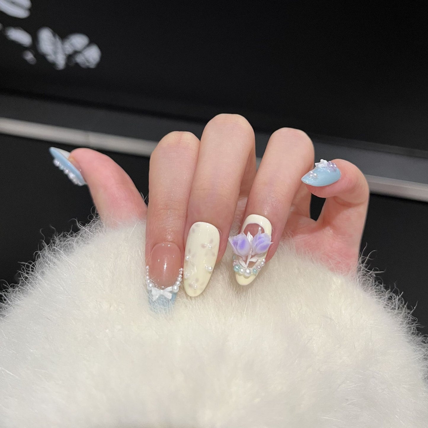 Florale Kunst Press-On Nagelspitzen Brehn
