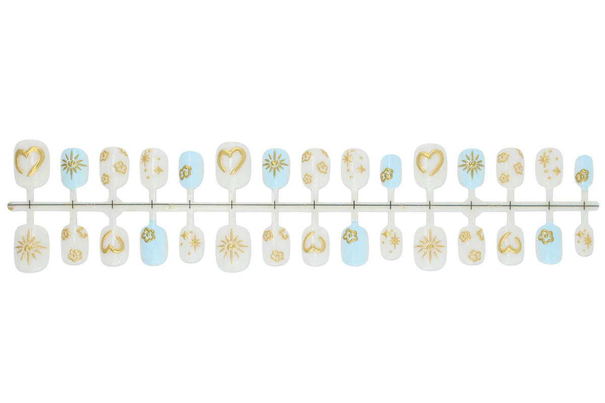 Kunstnagelset mit floralen und geometrischen Designs Brehn
