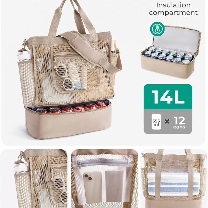 Multifunktionale Kühltasche mit Netz-Außentaschen Brehn