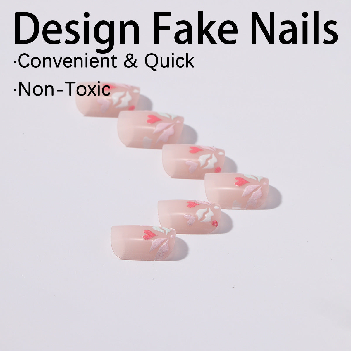 Fußnagelkunstset mit romantischen Herz- und floralen Designs Brehn
