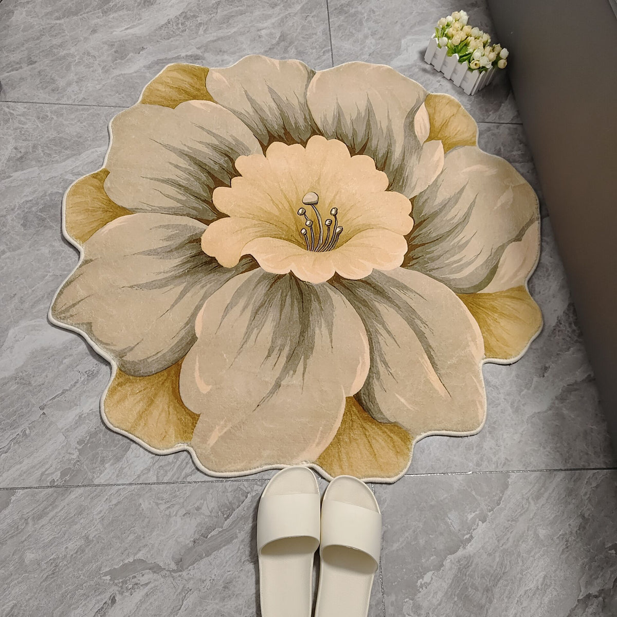 Blumenförmiger Teppich