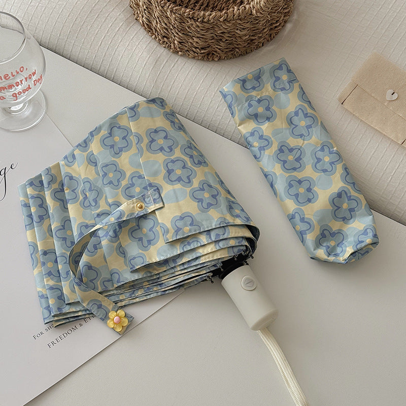 Damen Faltbarer Regenschirm mit elegantem Blumenmuster Brehn