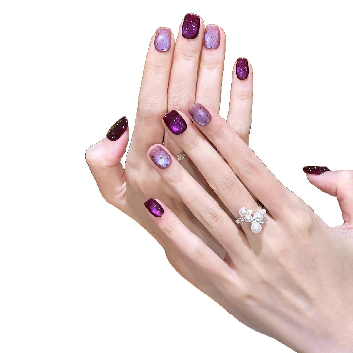 Kunstnägel mit Ombre-Effekt und Glitzer Brehn