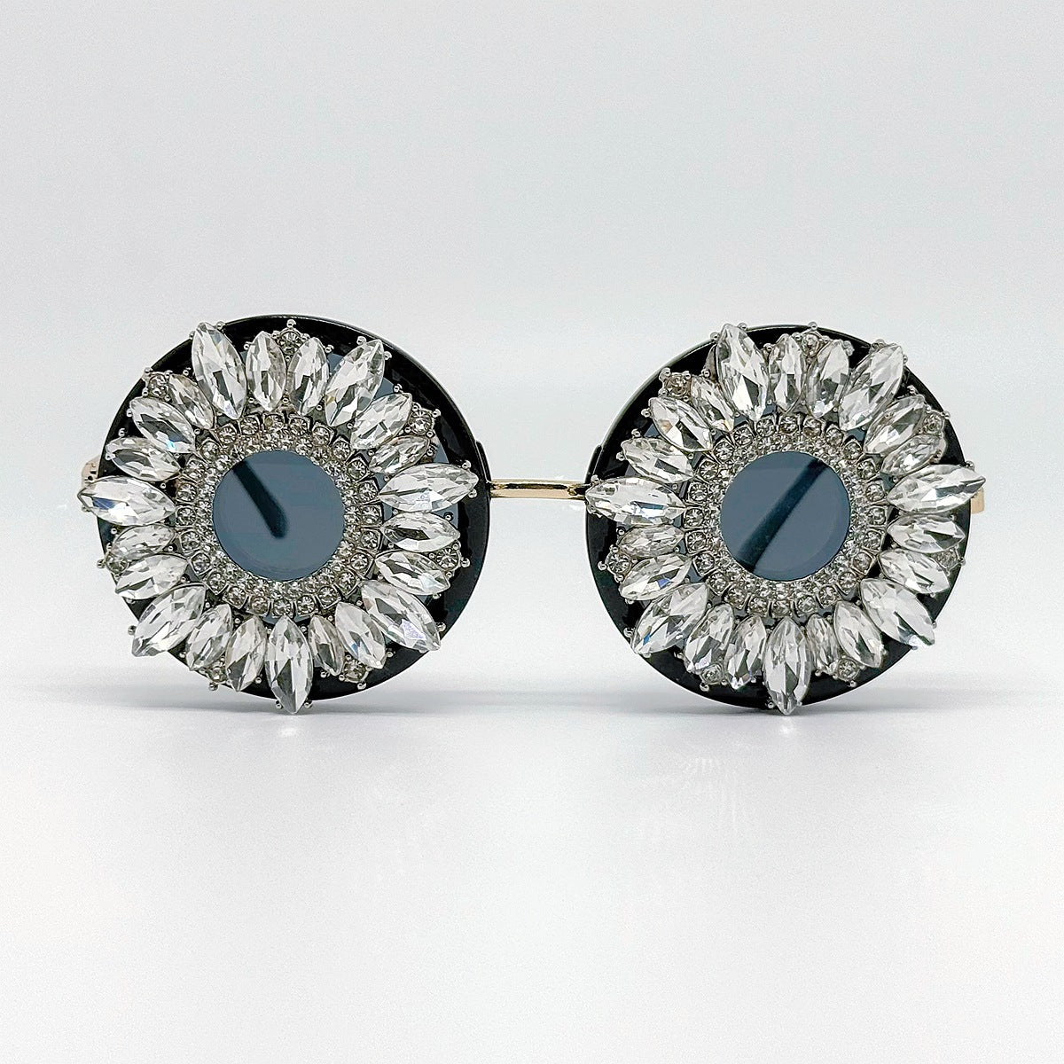 Damen Glamouröse Sonnenbrille mit floralem Kristallrahmen Brehn