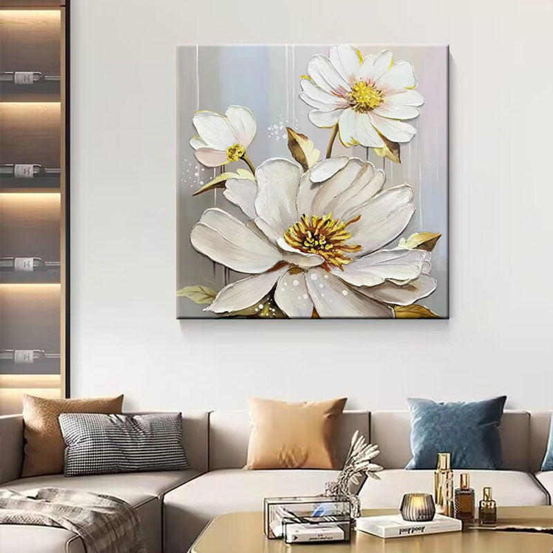 Elegante Blumenleinwandkunst