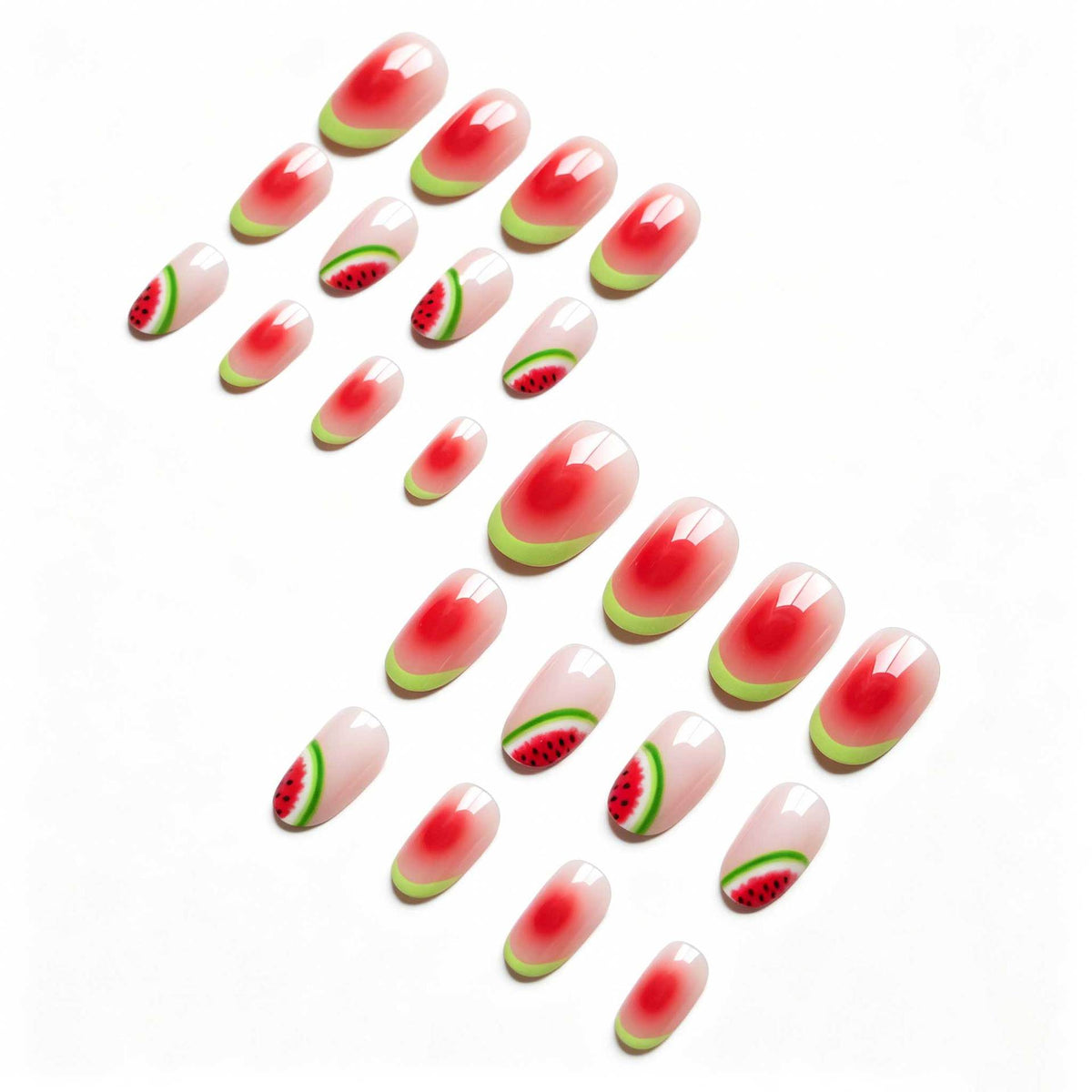 Kreatives wassermelonen-themed Nagelkunst Set