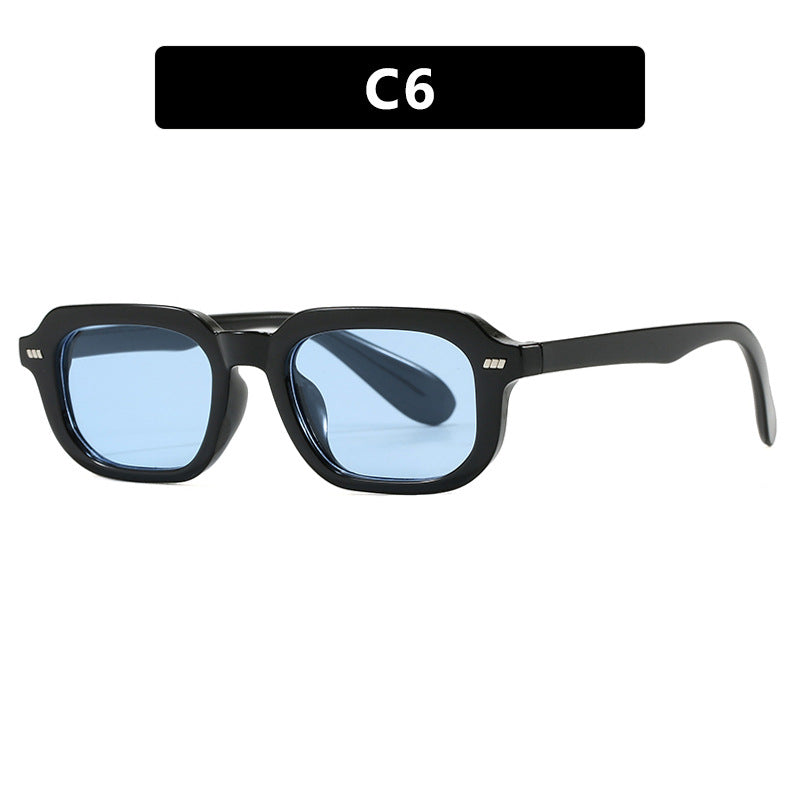 Damen quadratische Sonnenbrille mit hochglänzendem transparentem Rahmen und polarisierenden Gläsern Brehn