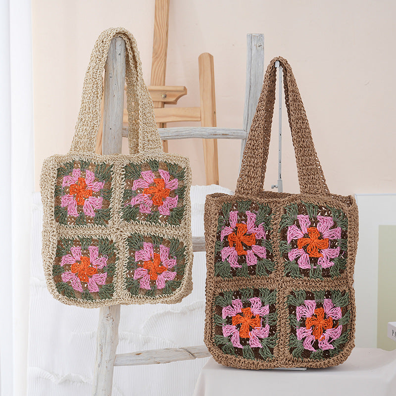 Handgefertigte Crochet-Tasche mit Floralen Mustern Brehn