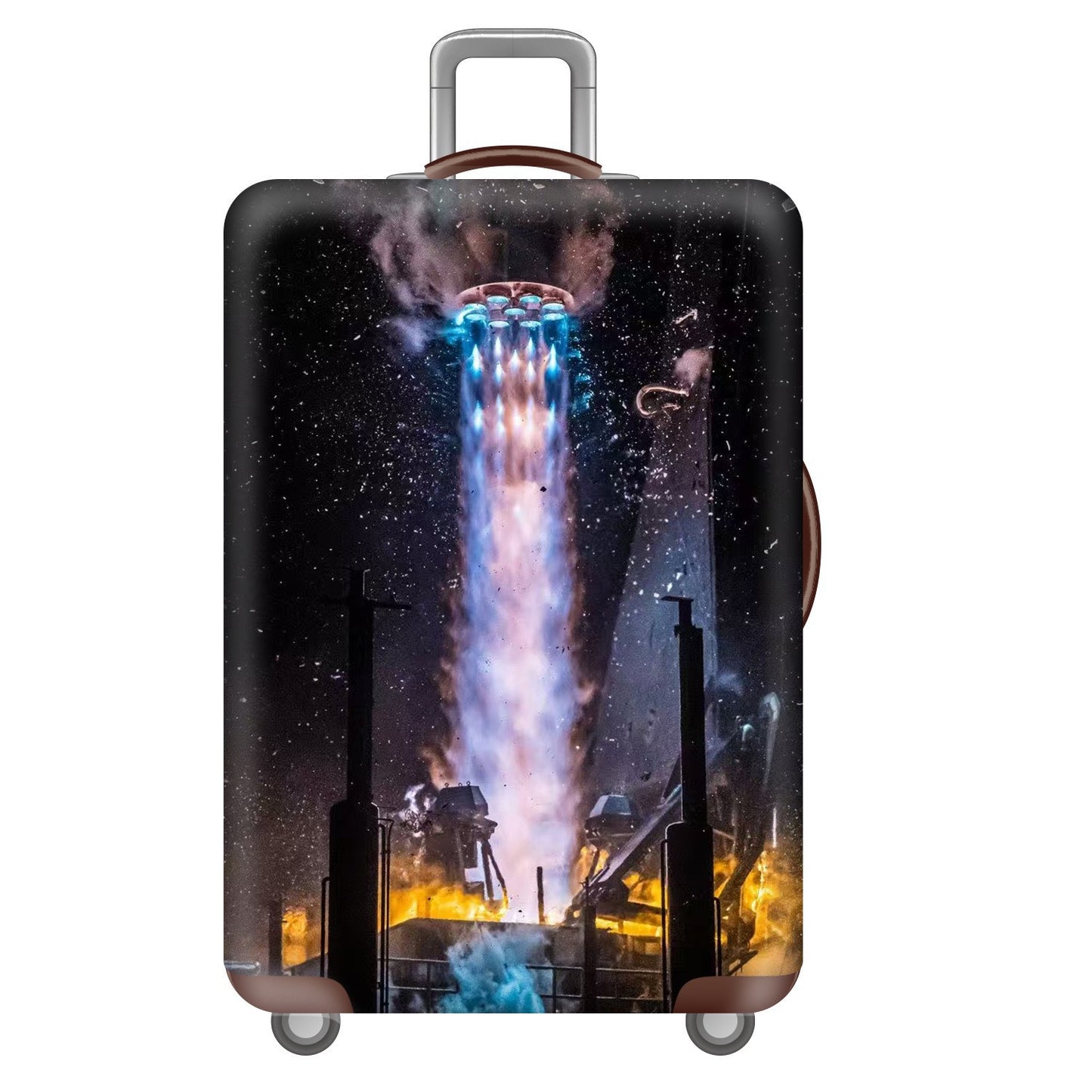 Unisex nan elastische Kofferhülle mit Sternenhimmel-Stadtmotiv, dehnbarer Schutzbezug für Trolley-Reisegepäck Brehn