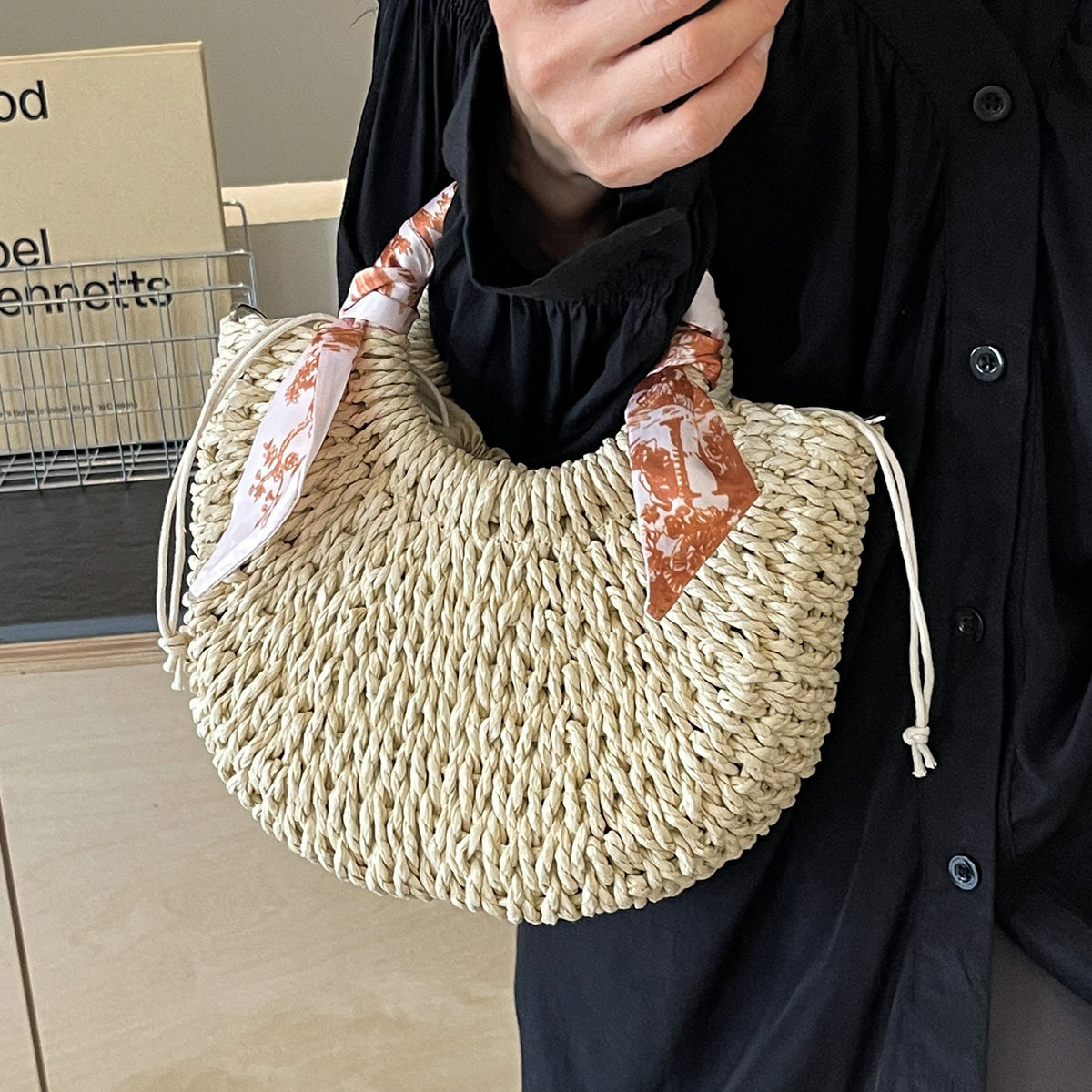 Handgefertigte Geflochtene Strohtasche