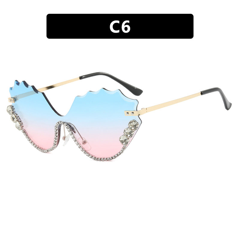 Damen extravagante Sonnenbrille mit glitzerndem Akzent und einzigartigem Design Brehn