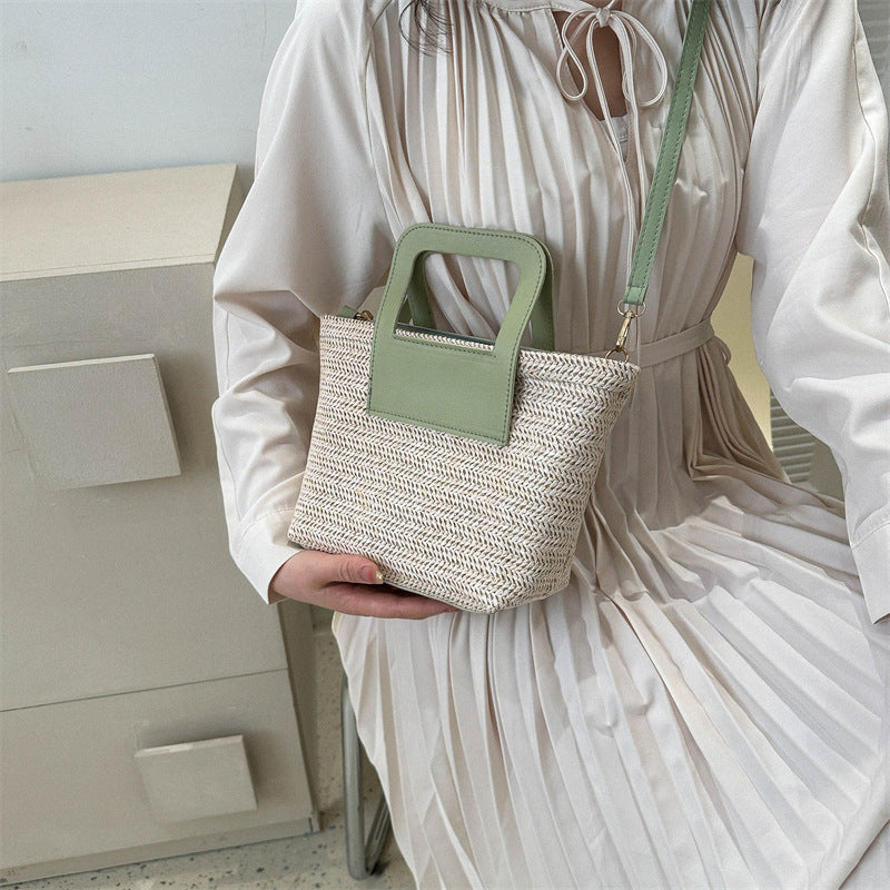 Moderne Texturierte Gewebte Handtasche Brehn