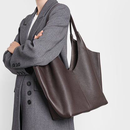 Gepunktetes Leder Große Schulter Tasche