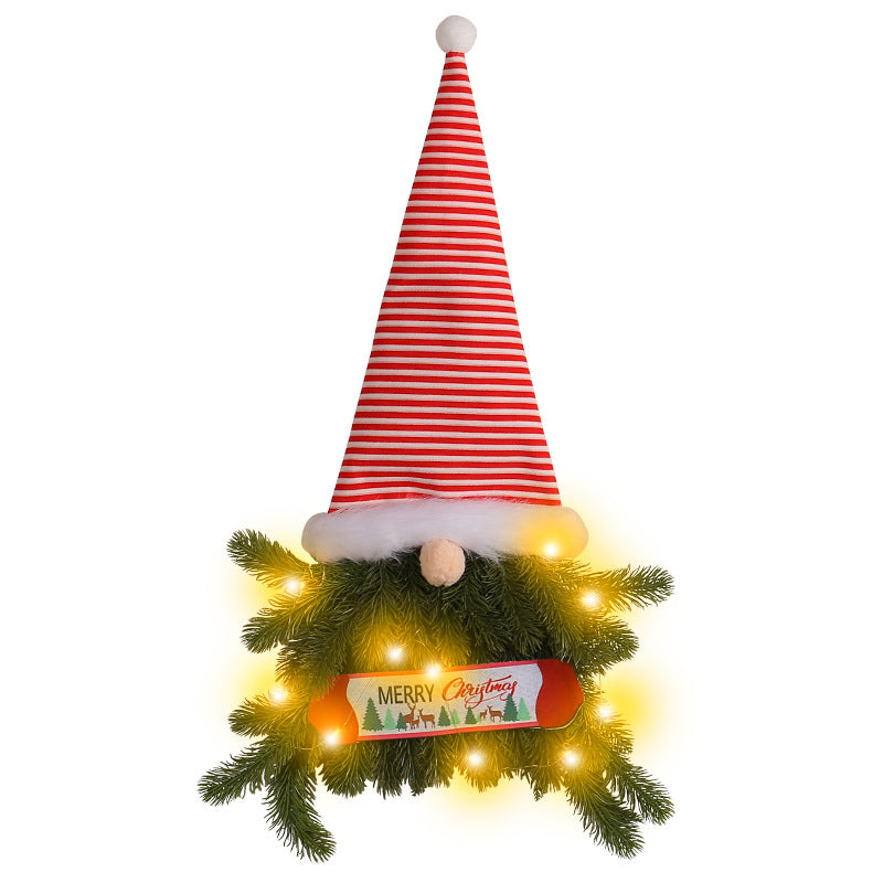 Brehn | Leuchtender Weihnachtskranz Umgedrehter Baum Streifen Ein Hoher Hut