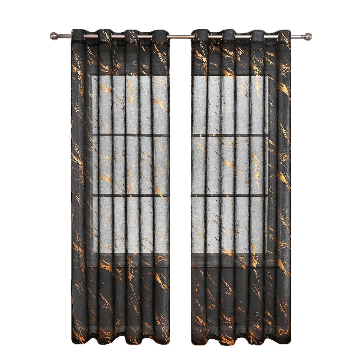 Elegante Marmor-Druck transparente Fenster Gardine