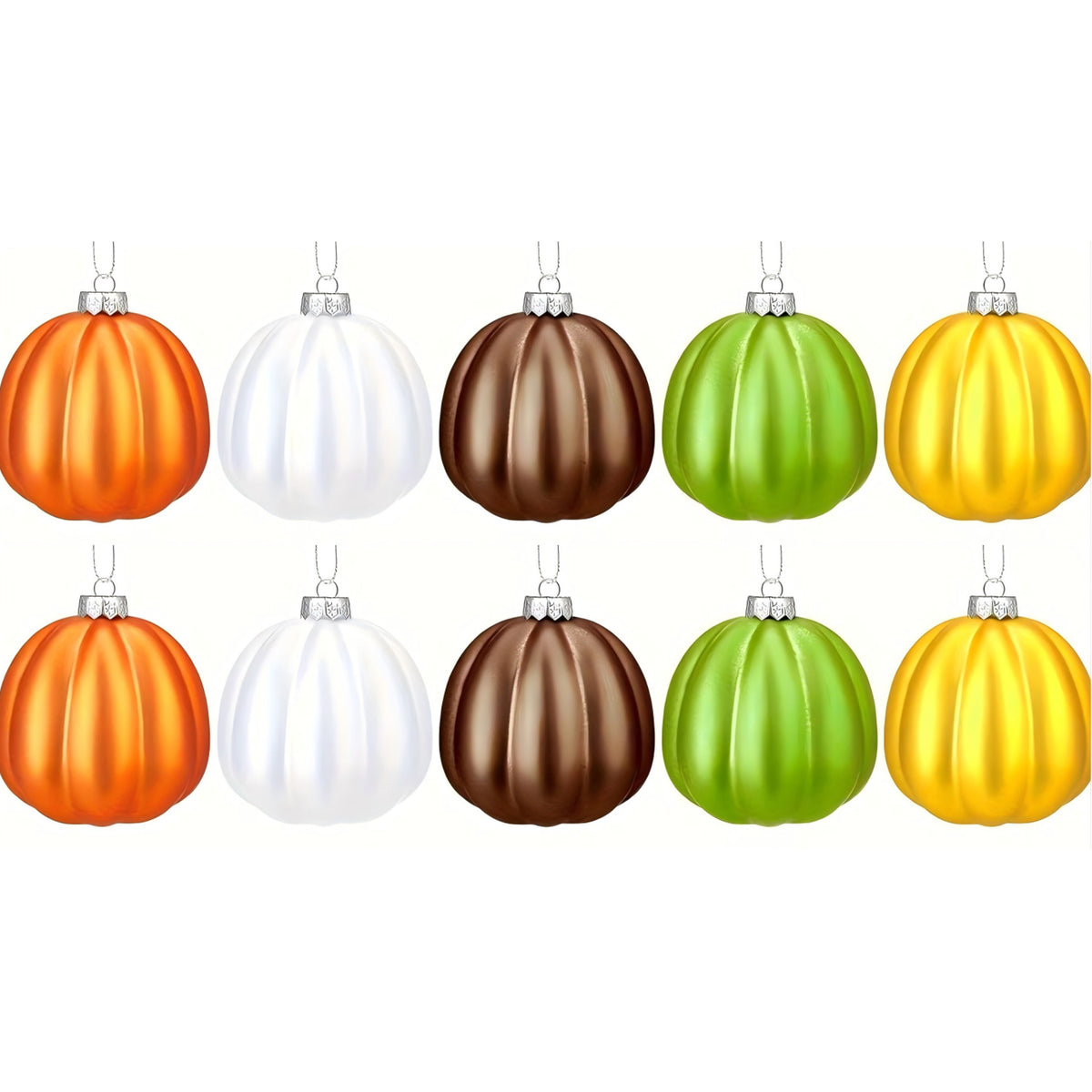 Hängende Weihnachtsanhänger im Kürbisglas-Design Ornament-Set