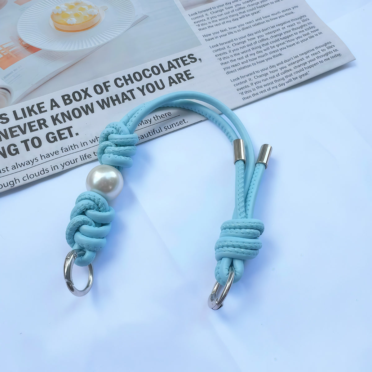 Eleganter geknoteter Leder-Schlüsselanhänger Halter Brehn