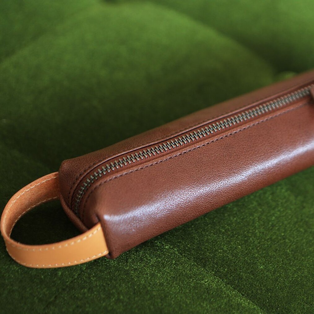 Stylische Reißverschluss Leder Bleistiftetui Brehn