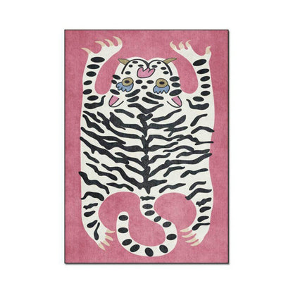 Verspielter Tiger-Themen-Teppich