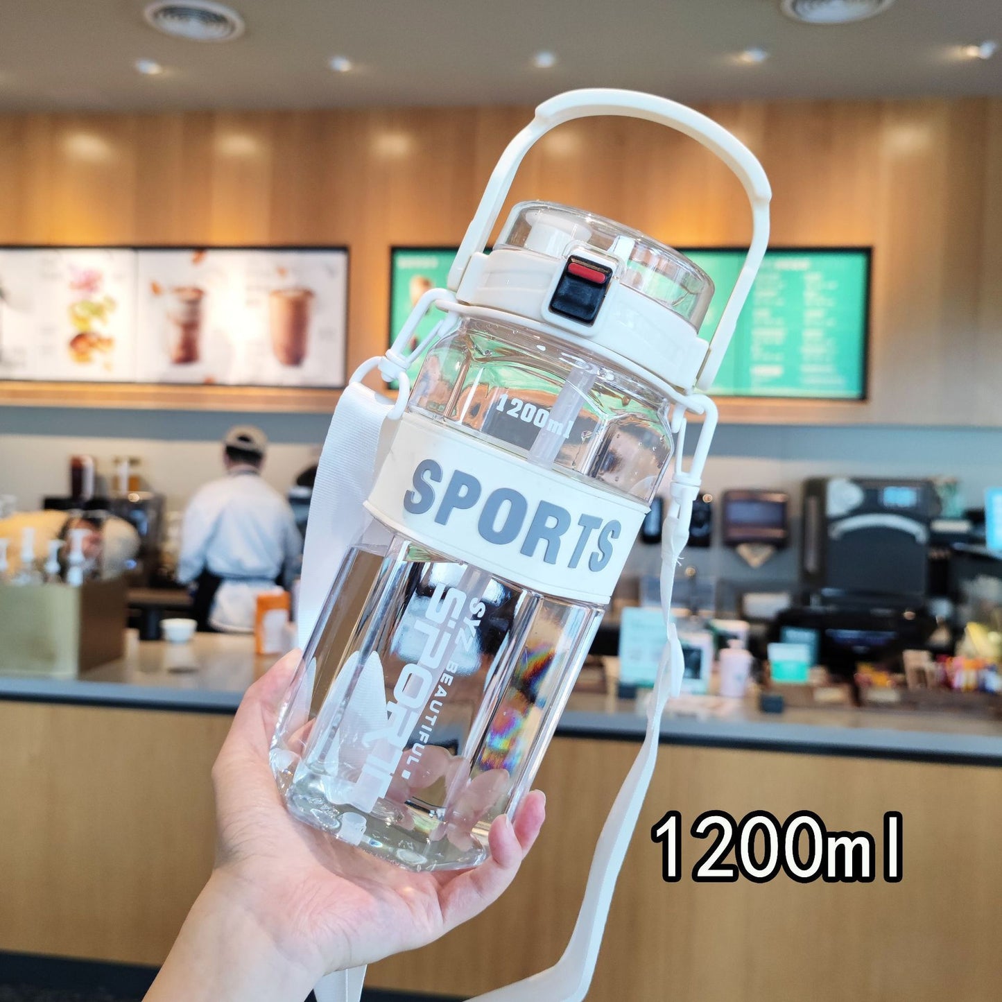 Damen Sportliche Wasserflasche mit praktischem Tragesystem Brehn