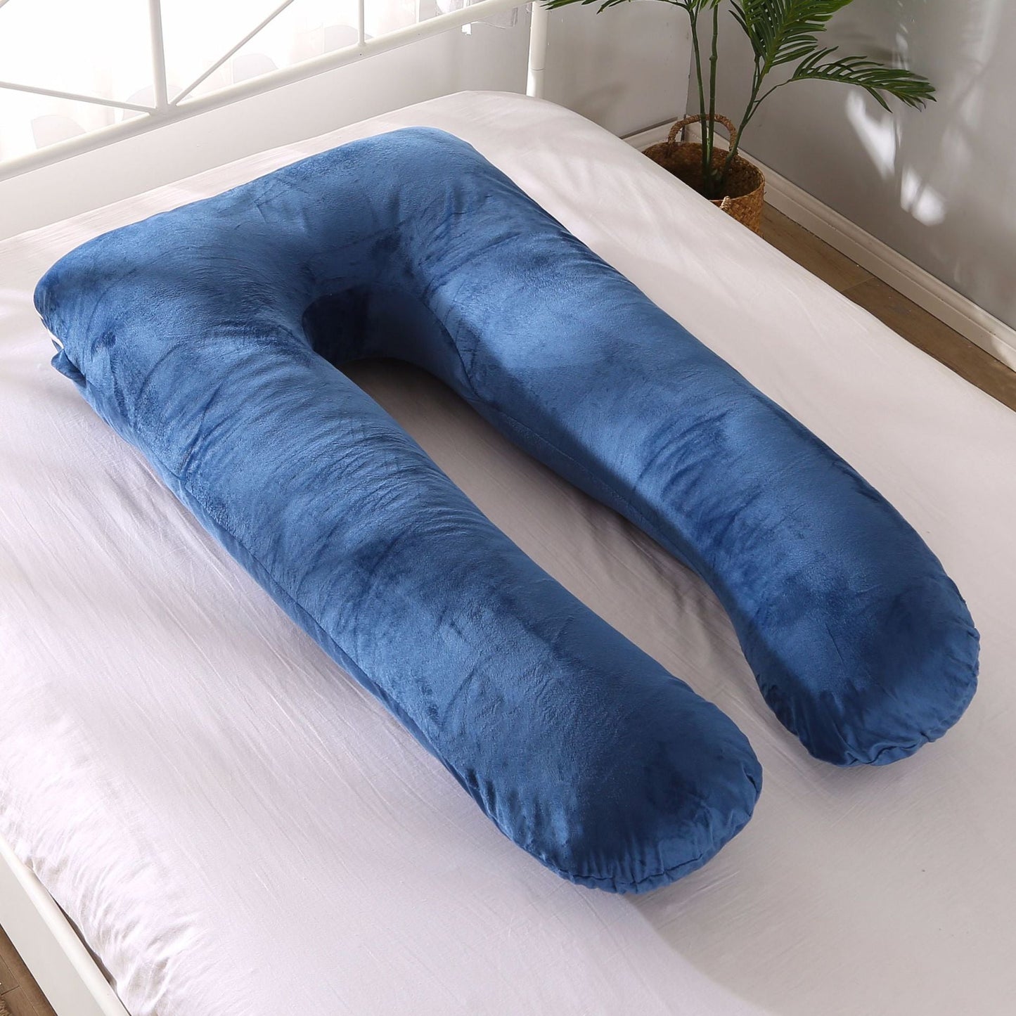 Vollkörper U-förmiges Schwangerschaftsstützkissen mit ergonomischer Lendenwirbel- und Hüftkontur und abnehmbarem atmungsaktivem Bezug Brehn