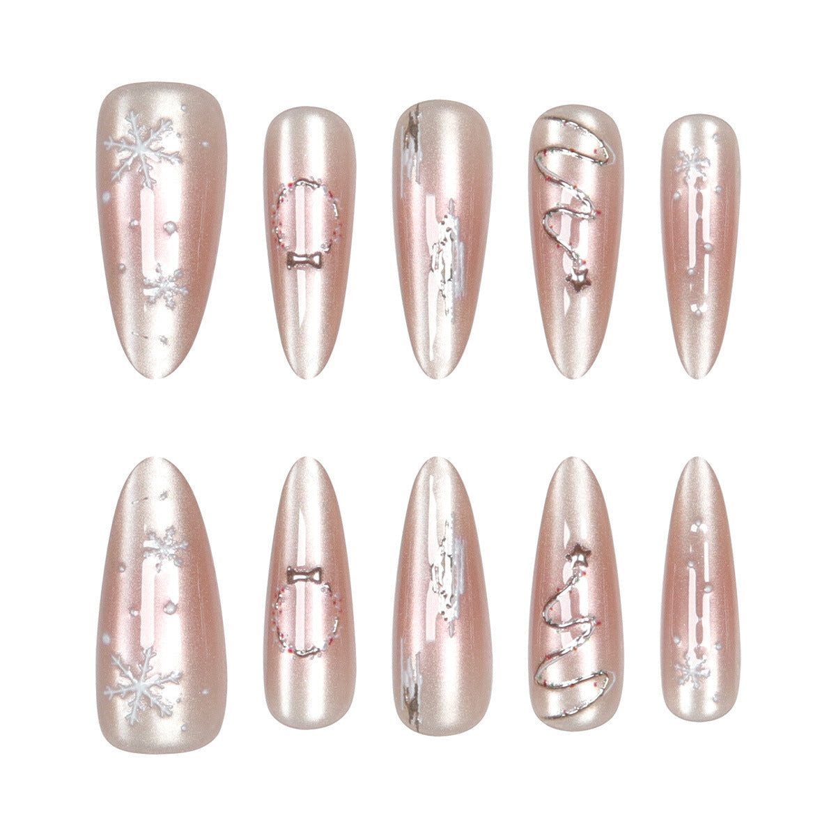 Premium Stiletto Press-On Nägel mit elegantem gefrostetem Design Brehn