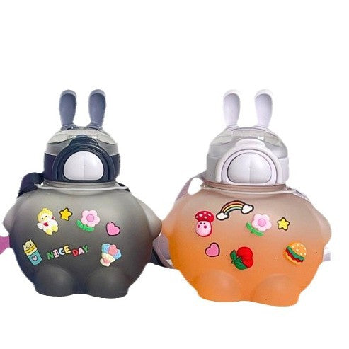 Damen kreative Trinkflasche mit Tierohren und bunten Aufklebern Brehn
