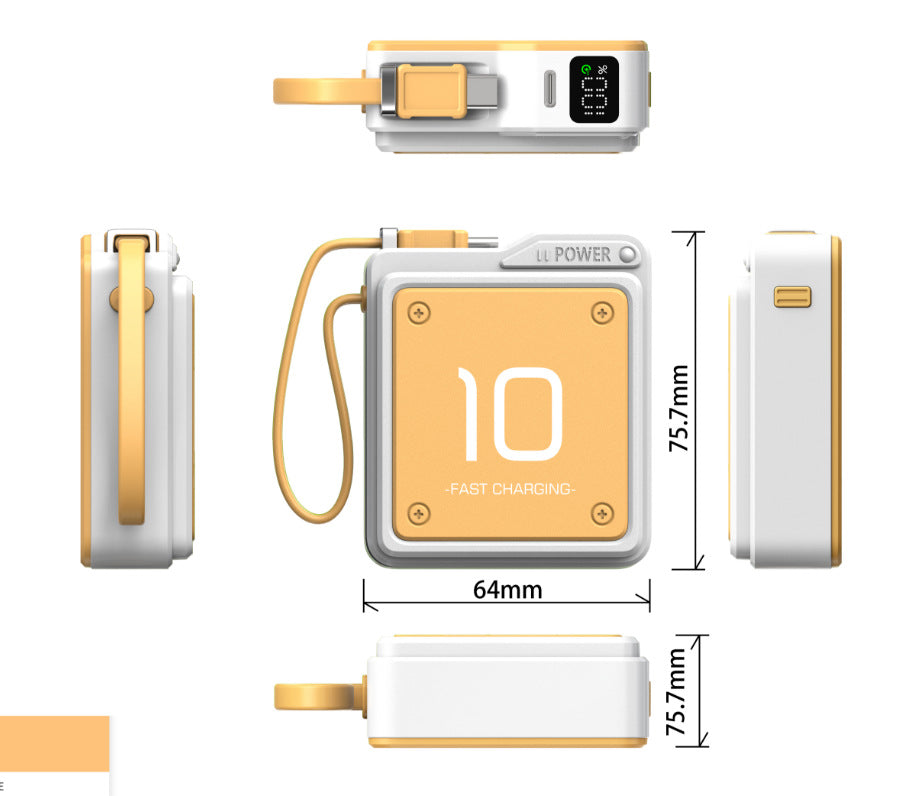 Kompakte Schnelllade-Powerbank mit Digitaler Ladestandanzeige Brehn