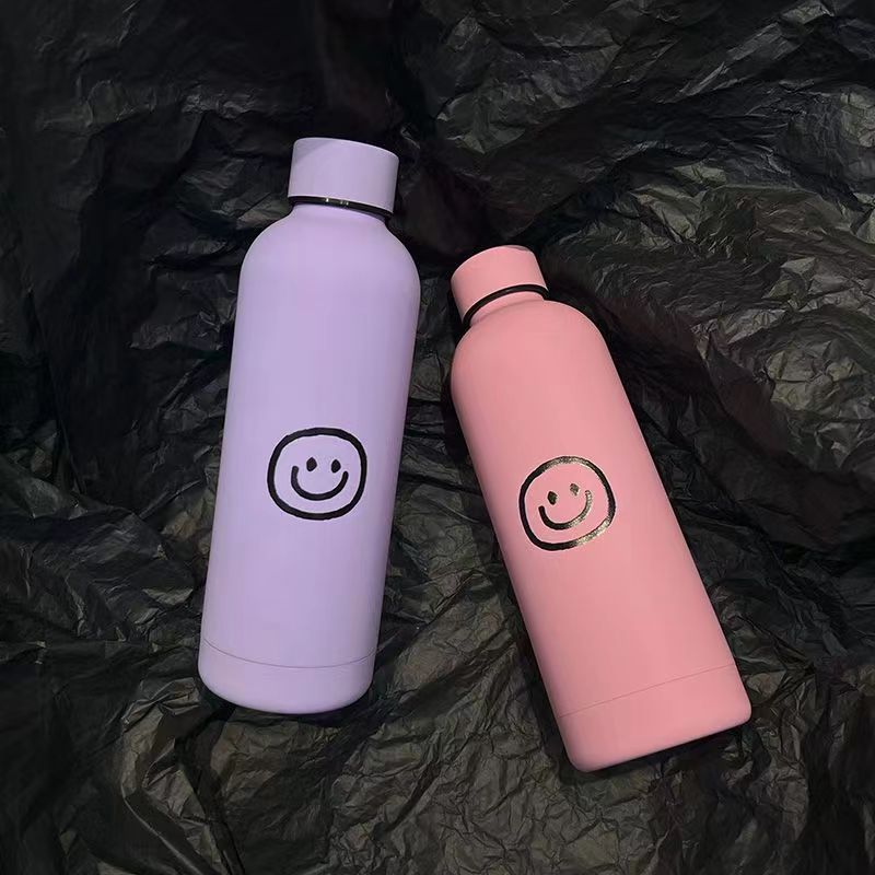 Damen Isoliertrinkflasche mit fröhlichem Lächelmotiv Brehn