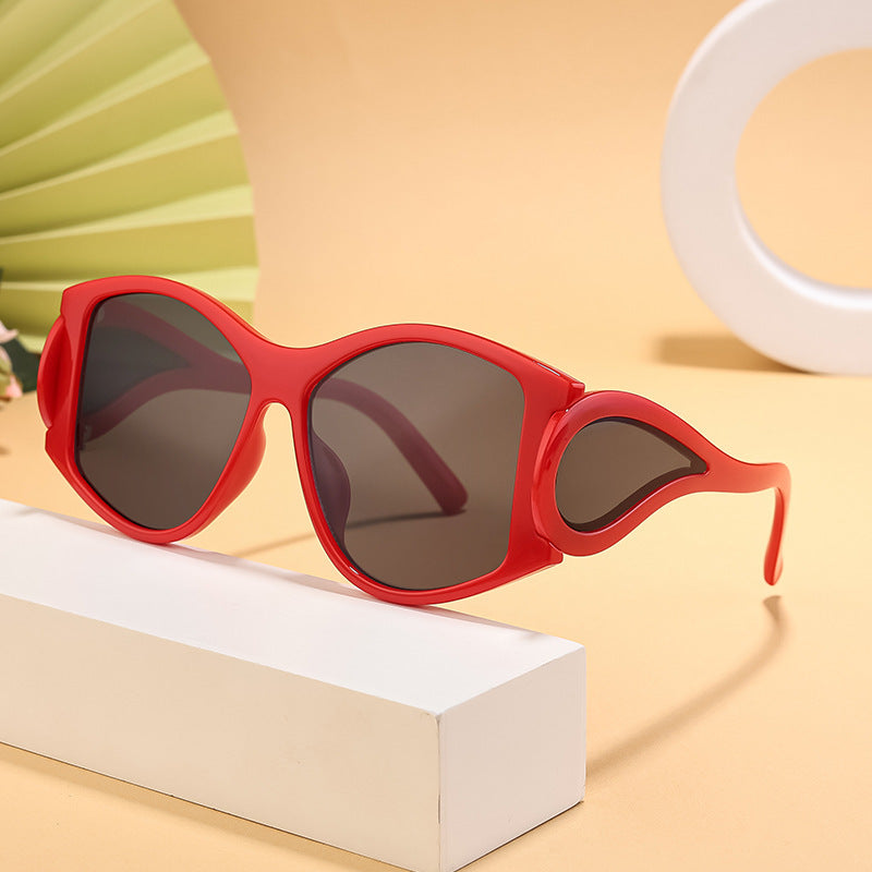 Damen moderne Cat-Eye Sonnenbrille mit einzigartigem Rahmen und UV-Schutz Brehn
