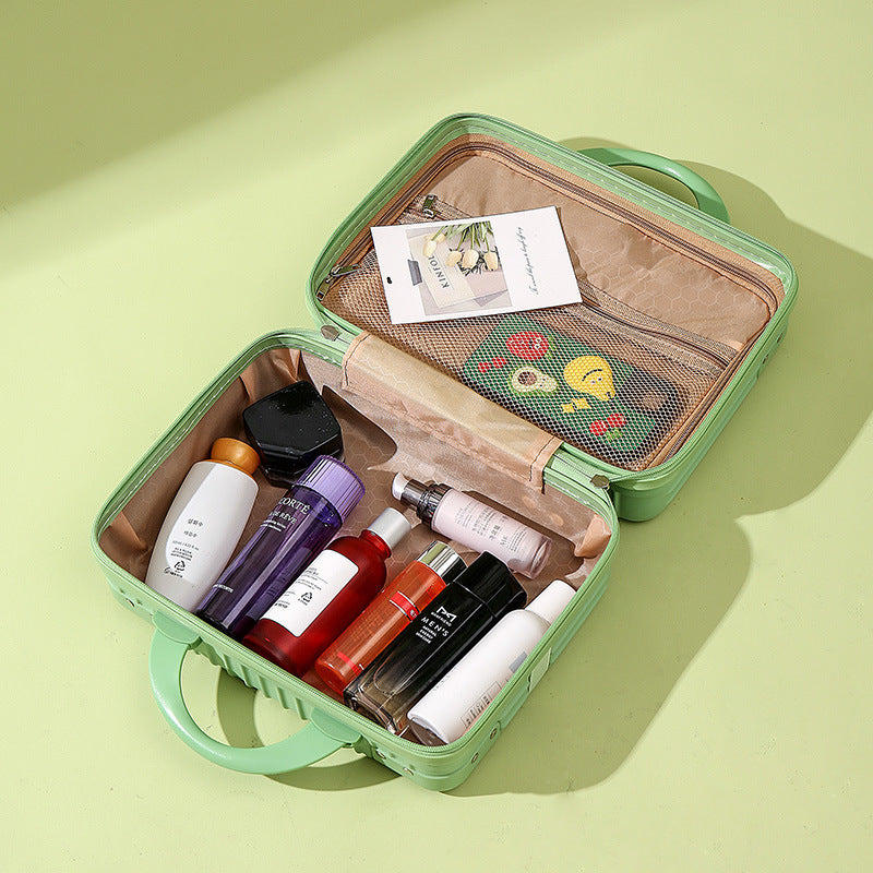 strukturierte Hartschalen-Reise-Beauty-Box mit Kunstleder-Eckverstärkungen und doppelten Obergriffen Brehn