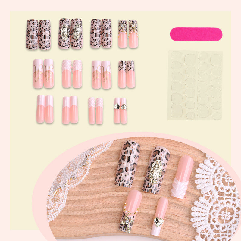 Premium dekoratives Press-On Nagelkunstset mit eleganten Leopardenmustern Brehn