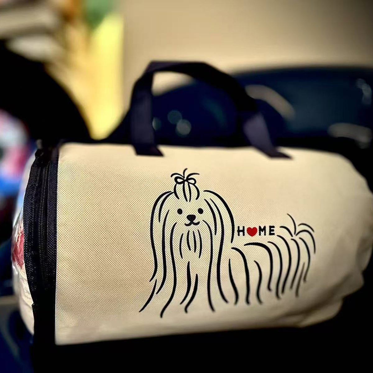 Übergroße Chenille Jacquard-Decke mit cartoonhaftem Welpenmotiv